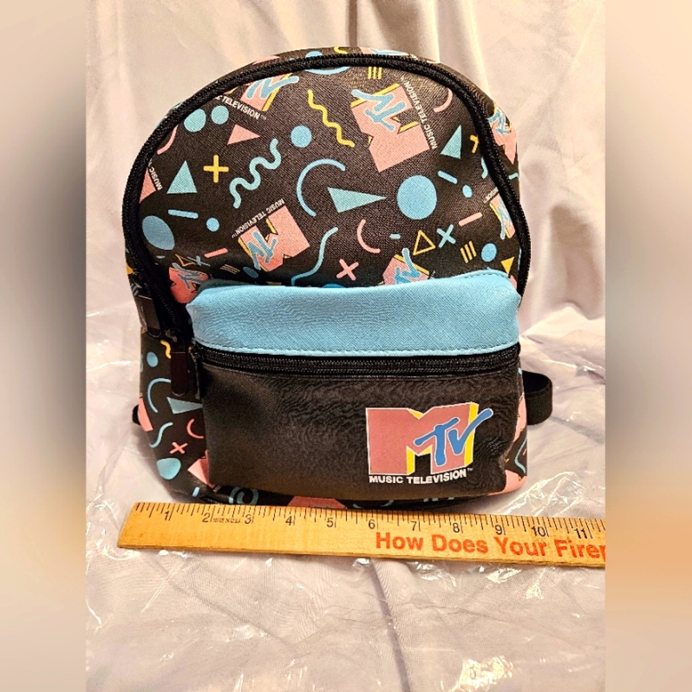 BRAND NEW MTV BACKPACK PURSE Bag Fun Multi-Color Adjustable Small Tote M…
